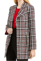 Calvin Klein Womens Tweed Plaid Topper Jacket Size:10:Color:Red Multi - £120.25 GBP