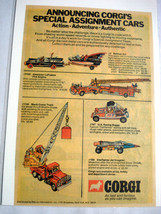 1973 Color Ad Corgi Batman Set, Fire Engine, Mack Crane, Racing Buggy, Dragster - £6.28 GBP