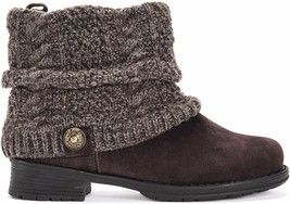 MUK LUKS Women&#39;s Pattrice Boots Ankle Brown Java US 8 *missing button* - £34.52 GBP