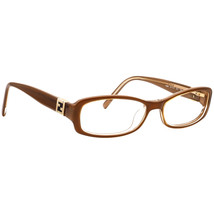 Fendi Eyeglasses F996 210 Polished Brown/Gold Rectangular Frame Italy 51... - $1,840.87 MXN