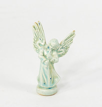 Small Porcelain Angel Figurine Light Pastel Green Color 2.5&quot; Tall - £6.40 GBP