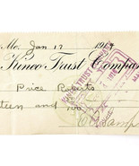 1914 Kineo Trust Company Bank Check E.A. Sampson Dover Maine Signed 6001... - $27.22 CAD