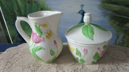 Connoiseur France Gien Pottery Deauville Creamer And Sugar Set - $84.15