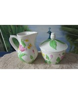 CONNOISEUR FRANCE GIEN POTTERY DEAUVILLE CREAMER AND SUGAR SET - $115.41 CAD
