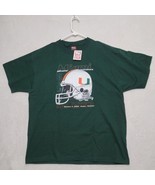 Vintage 2003 Miami Hurricanes T Shirt Mens XL Tostitos Fiesta Bowl Green... - £73.74 GBP