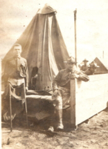 WWI Photograph Of Soldiers At Camp Tent - $40.59