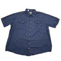 C.E. Schmidt Shirt Mens XL Blue Button Down Dress Short Sleeve - $16.71