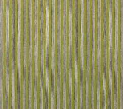 BALLARD DESIGNS LUCAS OLIVE GREEN CHARCOAL STRIPE MULTIUSE FABRIC BY YAR... - $13.54