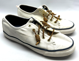 Sperry Top Sider Seacoast Women&#39;s Size 8 M Ivory Canvas Sneakers STS9054... - $15.43