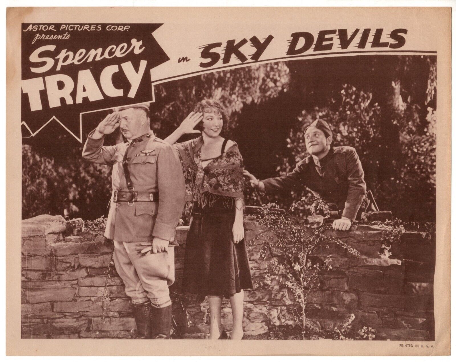 SKY DEVILS (&#39;32) Spencer Tracy, Billy Bevan &amp; Lola d&#39;Avril WWI War Actio... - $65.00