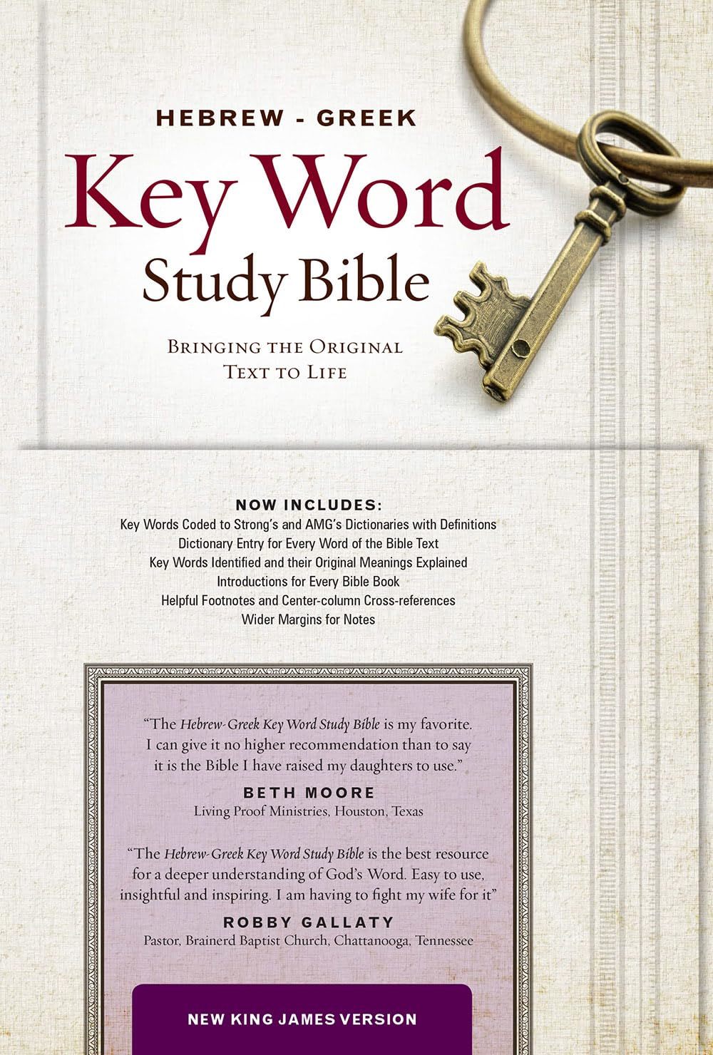 Primary image for The Hebrew-Greek Key Word Study Bible: NKJV Genuine Leather Burgundy Indexed (Ke