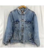 Vintage Destroyed Trashed Levi’s Men&#39;s Blue Denim Jacket Size XL Flannel... - $71.13 CAD