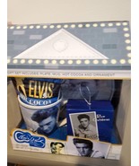 Elvis Presley Blue Christmas Gift House w/Plate, Mug, Cocoa and Ornament - $464.10 MXN