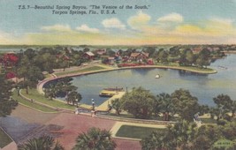 Tarpon Springs Florida FL The Spring Bayou Venice Of The South 1951 Postcard E11 - £4.02 GBP