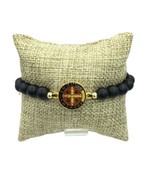 Saint St.Benedict Bracelet Medal Black Beads Catholic  Adjustable San Be... - $334.05 MXN