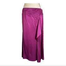 Zozo A-Line Front Ruffle Satin Viscose Mulberry Long Skirt Size 12 - £59.13 GBP