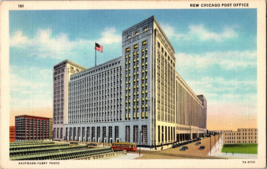 Vtg Postcard New Chicago Post Office, IL, Postmarked 1938 - £5.05 GBP