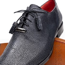 Pannuci Exotic Classic Dress Oxford Shoes Black image 3