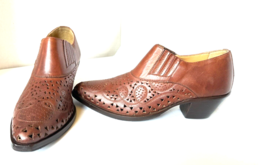 Durango Womens Boots Western Brown Leather Size 7 Low Cutout Ankle Slip On - $60.00