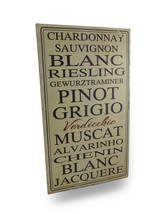 Scratch &amp; Dent White Wine Varieties Vintage Finish Metal Wall Plaque - $21.80
