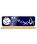 FREEMASON FRATERNITY Wood Desktop Clock Domed Desktop Clock - $53.90
