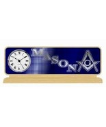 FREEMASON FRATERNITY Wood Desktop Clock Domed Desktop Clock - £42.14 GBP