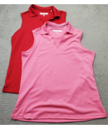 Lot Of 2 Pebble Beach Polo Shirt Women&#39;s XL Multicolor Dry Luxe Golf Per... - $34.35