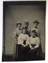 Antique Tintype Photo of Creepy Eyed Group Ladies with a Man Victorian Era - £17.43 GBP