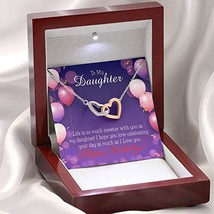 Necklace Gift Card Life is Sweeter Daughter Inseparable Love Pendant Surgical St - £51.39 GBP