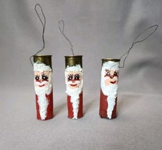 Santa Christmas Ornaments Folk Art Hand Painted Hunting Empty Shotgun Sh... - $7.92