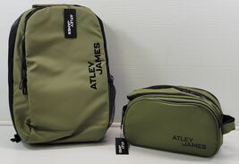 *Z1) Set of 2 Atley James Olive Green Travel Bags Toiletry Laptop Backpack - $24.74