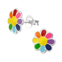 925 Sterling Silver Flower Stud Earrings - £11.19 GBP