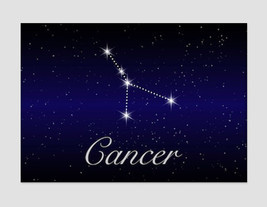 Cancer Zodiac Sign Canvas Print Cancer Gift Astrology Art Zodiac Print C... - £38.59 GBP