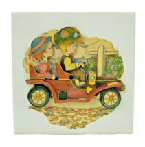 Vintage Decorative Wall Art 6 x 6 Tile with 3D Antique Car London Brighton - £18.34 GBP