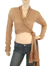 MISSONI Orange Label Runway Cropped Wool Cardigan Sweater Shrug Scarf Wr... - $385.00