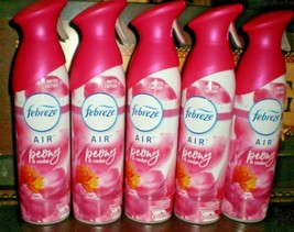 (5) Febreze Air Room Freshener Sprays Peony And Cedar 8.8 Oz Each Spray Bottle - £30.35 GBP