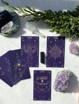 DARK PURPLE GOLD Tarot Deck 78 Cards, Tarot Deck with Digital Guidebook and Bag - $25.00