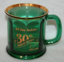 GENERAL ELECTRIC GAS TURBINE 30th Anniversary 1998 Green Glass MUG CUP GE - $18.80