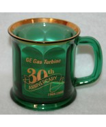 GENERAL ELECTRIC GAS TURBINE 30th Anniversary 1998 Green Glass MUG CUP GE - $18.80