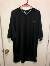 Vintage Nike Dri-Fit Mens Activewear Mesh T-Shirt Black V Neck SZ XXL - $19.79