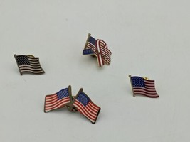 4 Different American Flag Fashion PINS Tie Tacks Lapel Styles  Small 1&quot; or Less  - £6.18 GBP