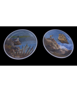 Handpainted Nautical Plates Set Lot 2 Lighthouse Coastal Fisherman Clipp... - $1,496.09 MXN