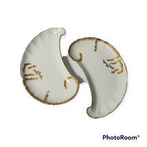 Set of 2 Best Staffordshire Ware Ceramic Gold Shell S3 - £18.30 GBP