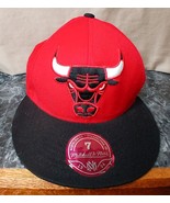 Chicago Bulls Mitchell &amp; ness  Hardwood Classics  fitted size-7 hat cap - £24.05 GBP