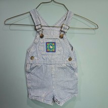 VTG Liberty Blue Striped Conductors Shortall/Overalls Size 24M Toddler USA MADE - £10.45 GBP