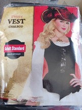 Women&#39;s Pirate Vest Costume Adult Standard Black - Perfect for Theatre! New - £6.23 GBP
