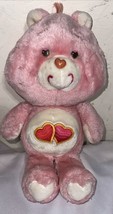 Vintage Care Bears Plush 1983 Love a Lot Heart Stuffed Animal Toy Some Wear 13&quot; - £27.05 GBP