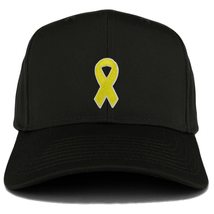 Trendy Apparel Shop Liver Cancer Awareness Yellow Ribbon Patch Structured Baseba - £14.45 GBP