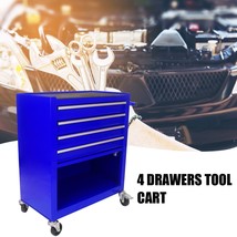 4 Drawers Mulfunctional Tool Cart with Wheels-Blue - £150.60 GBP