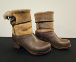 Dansko Stormy Shoes Women’s 38 US 7.5-8 Brown Ankle Boots Shearling Leather - $27.08